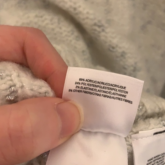 ANNE KLEIN SWEATER white with silver thread - Picture 11 of 11